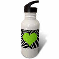 Green Heart Print 21 oz Sports Water Bottle M986