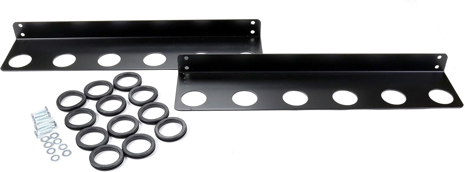 Black Powder Coated Steel Wall Mounted Tool Rack Pack of 2 W2551
