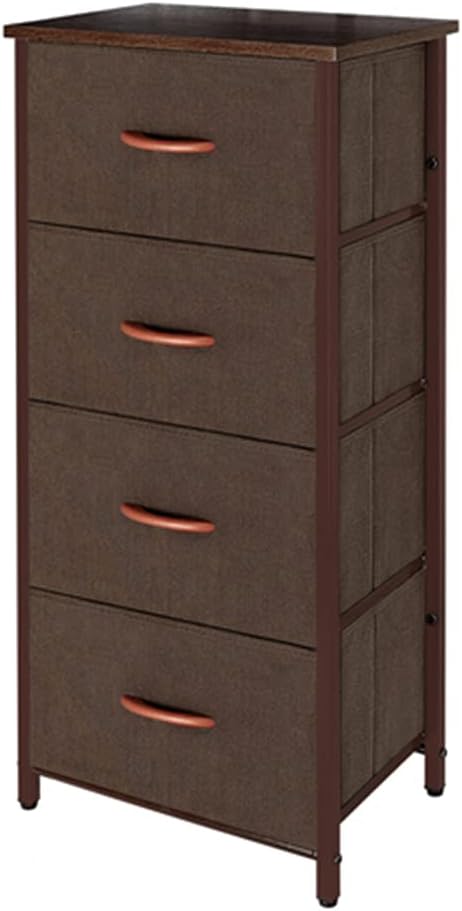 4 Drawers Organizer Unit, Foldable, Vertical Dresser Storage Tower, Dark Grey Q67837