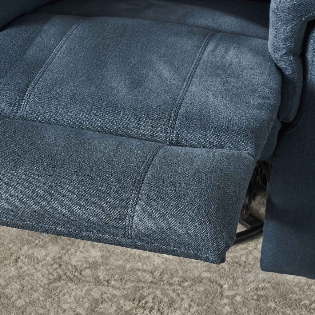 Navy Blue Fabric Tufted Swivel Glider Recliner Q186