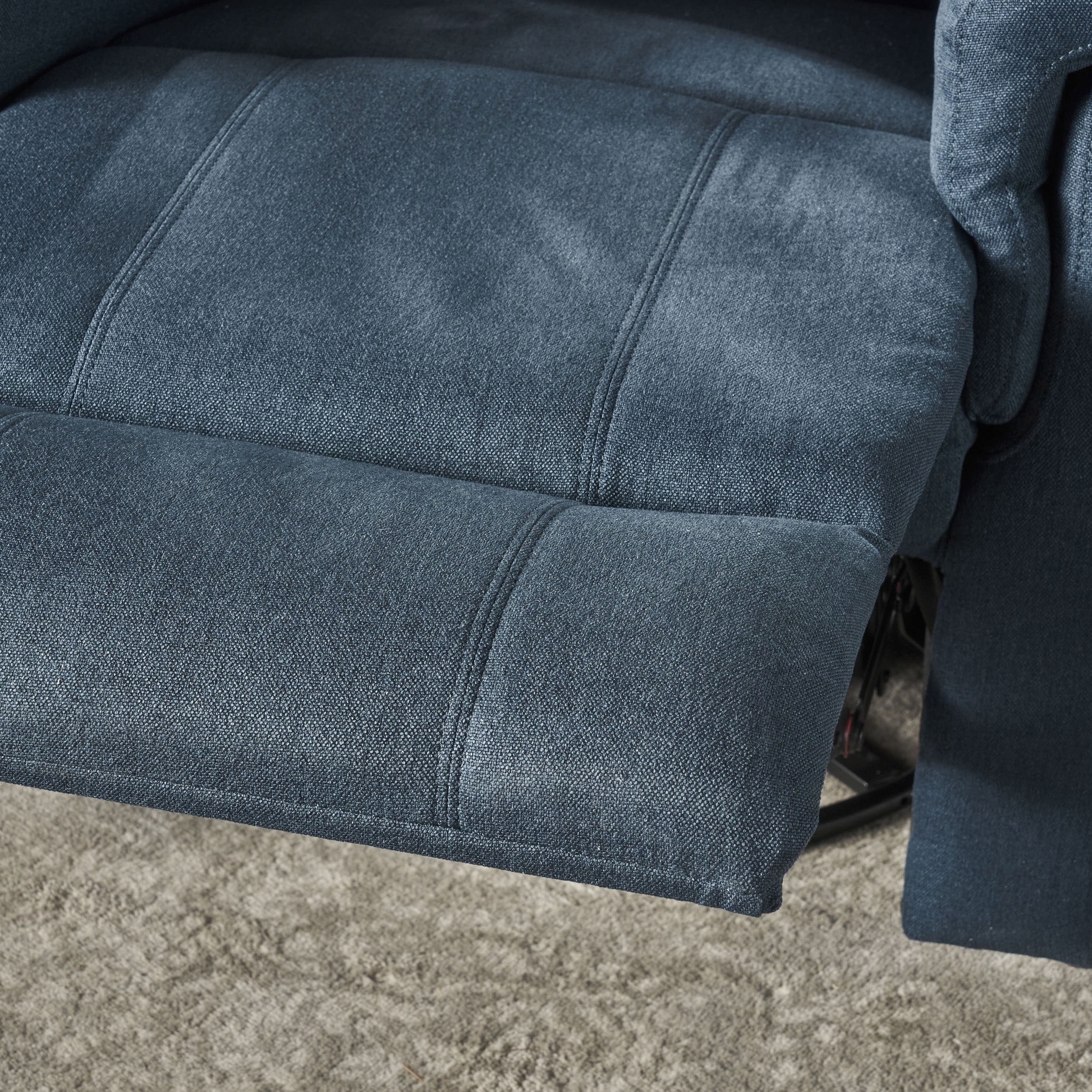 Navy Blue Fabric Tufted Swivel Glider Recliner Q186