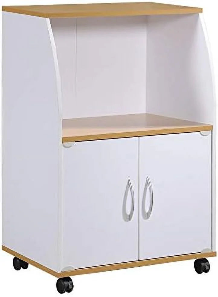 White Microwave Kitchen Cart A14486
