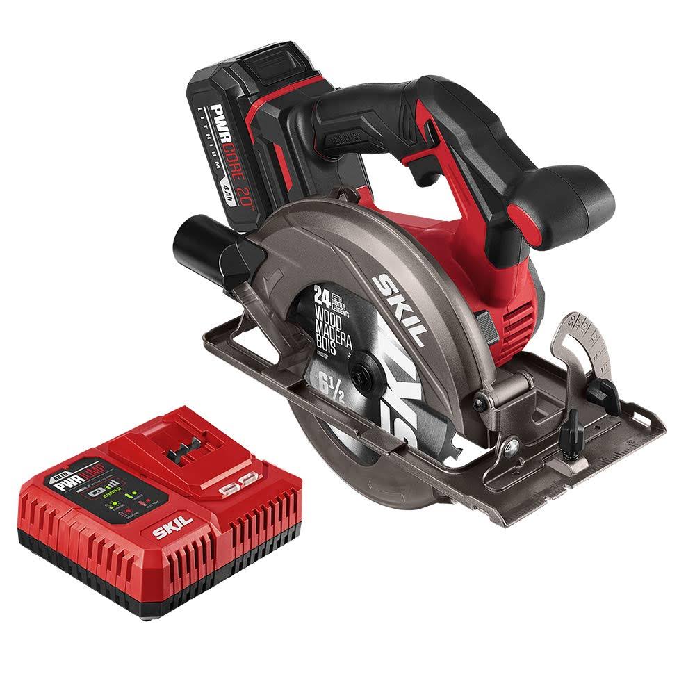 20V 6-1/2 inch Brushless Circular Saw with 4.0Ah Lithium Battery and Charger C97042