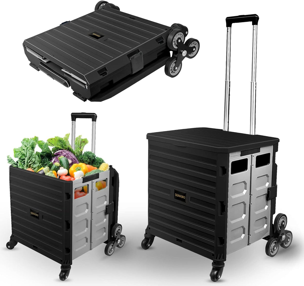 Foldable Utility Cart with Wheels Blue N14012