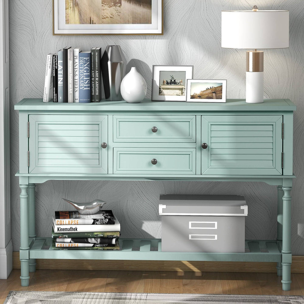 Greige Console Table with 2 Drawers and 2 Cabinets O802865