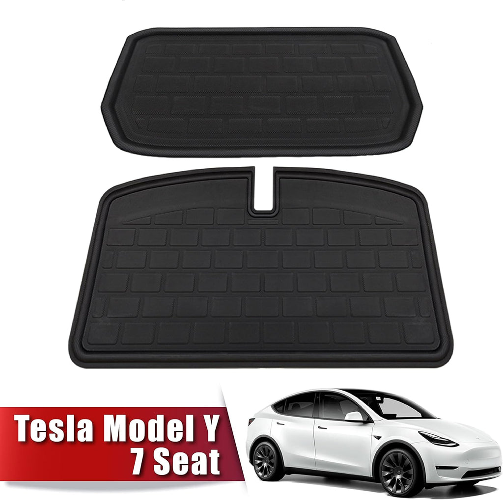 Waterproof Anti-Slip Custom Fit Cargo Liner Trunk Mat for Tesla Model Y 7-Seater (1 Pack Cargo Mat + 1 Pack Trunk Mat) H5522