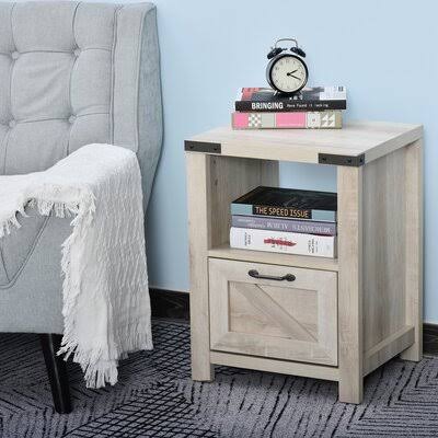 Oak End Table with Storage R976885