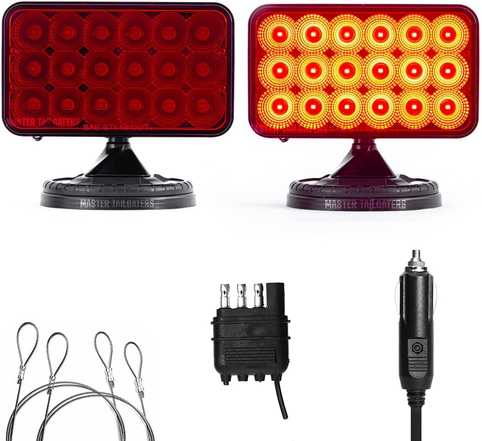 Wireless Trailer Tow Lights with Safety Straps T456