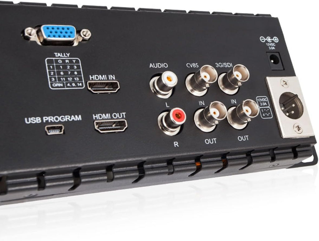 Triple 5 Inch 800x480 Pixel Rack Mount LCD Monitor with 3G-SDI, HDMI, AV Input and Output with Microfiber Cloth U771864