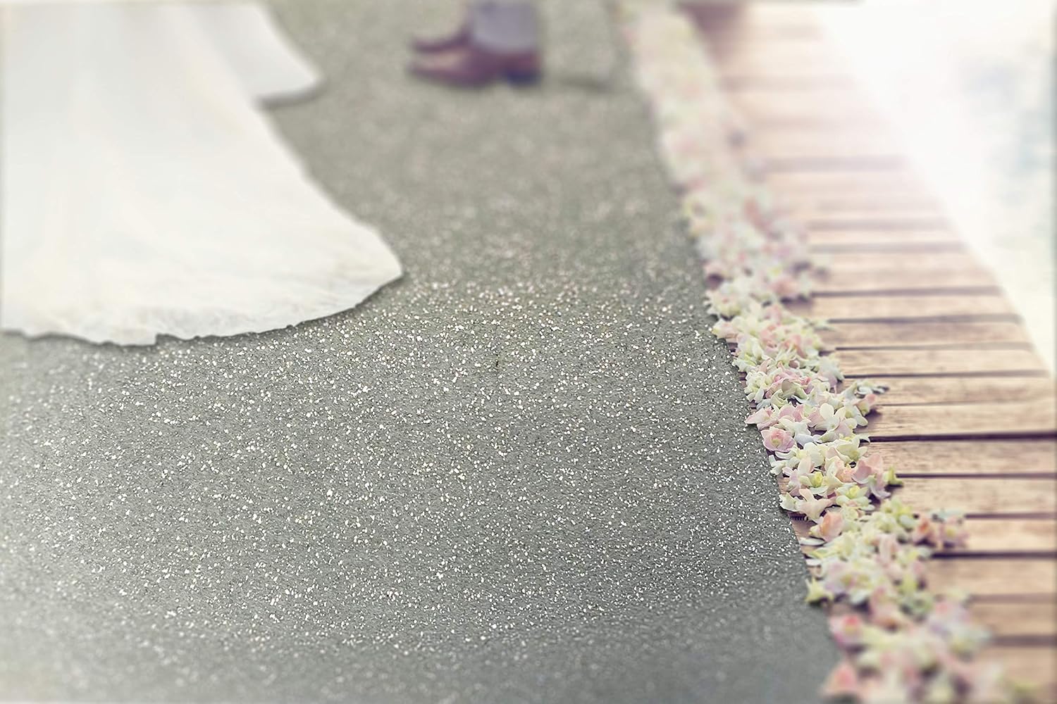 Grey and Silver Glitter Carpet Aisle Runner R195