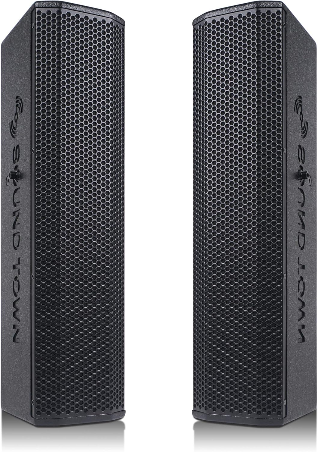 Pair of Passive Wall-Mount Column Mini Line Array Speakers with 4 x 5” Woofers, Black K1100