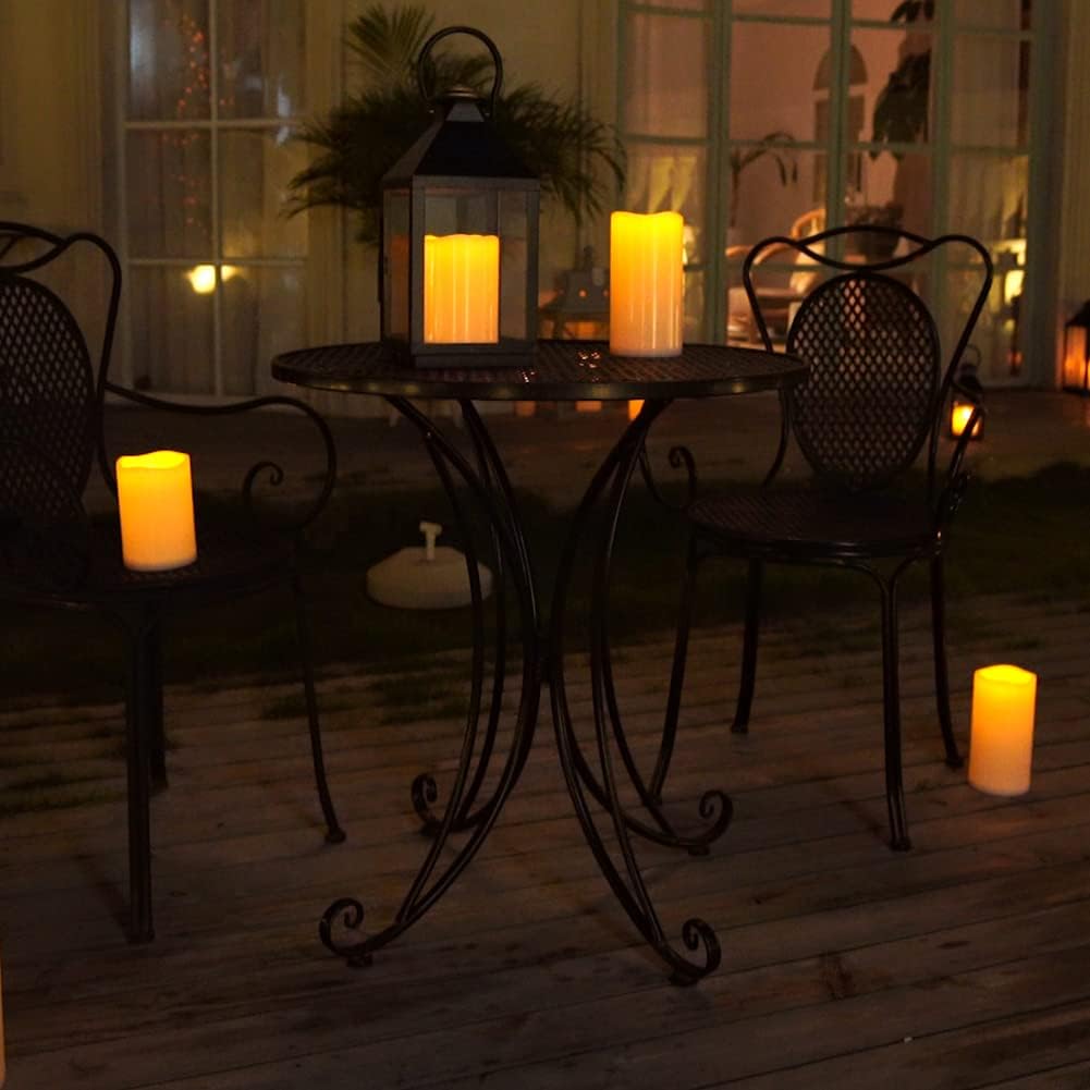 4 x Waterproof Flameless LED Pillar Candles, Set of 6 H893