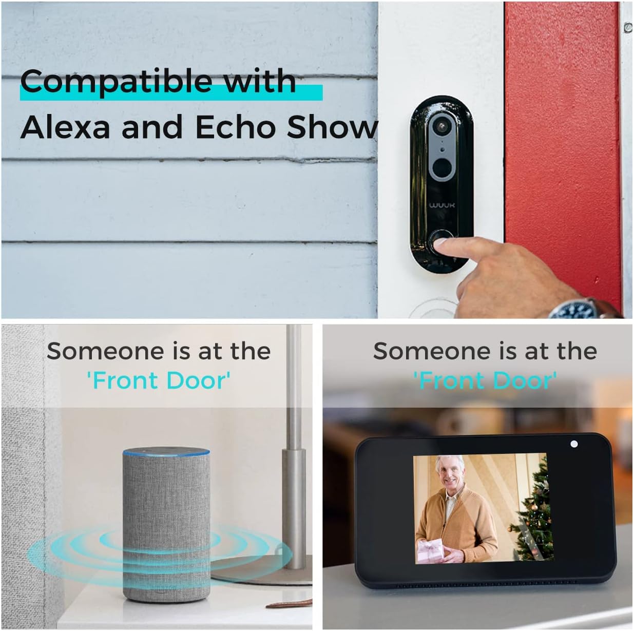 1080p Wireless Video Doorbell Camera with Motion Detector C593661