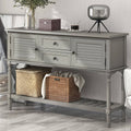 Greige Console Table with 2 Drawers and 2 Cabinets O802865