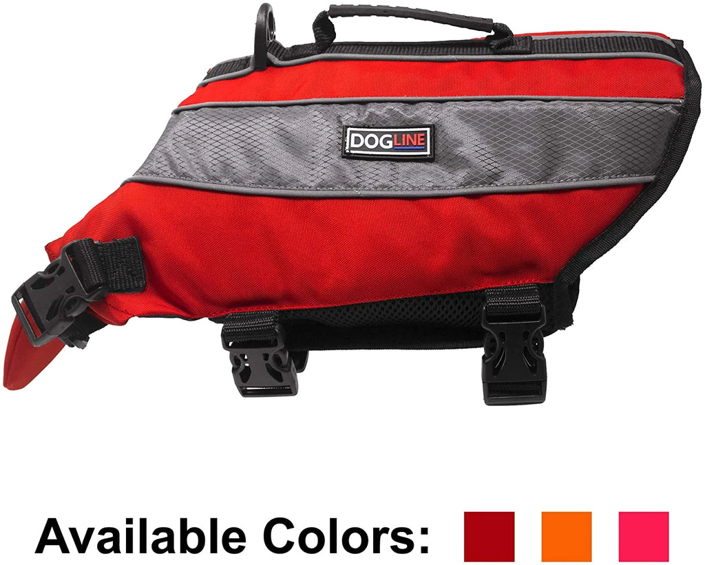 Red Dog Life Jacket with Reflective Strips and Top Carry Handle G37523