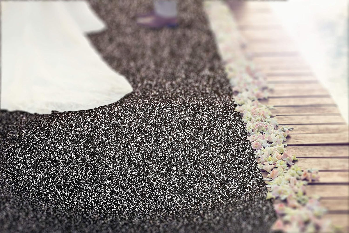 Grey and Silver Glitter Carpet Aisle Runner R195