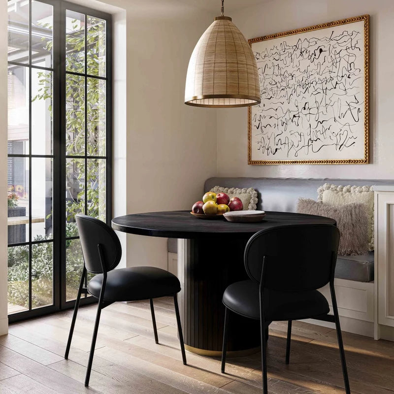 Black Vegan Leather Stackable Dining Chair Set of 2 X965493
