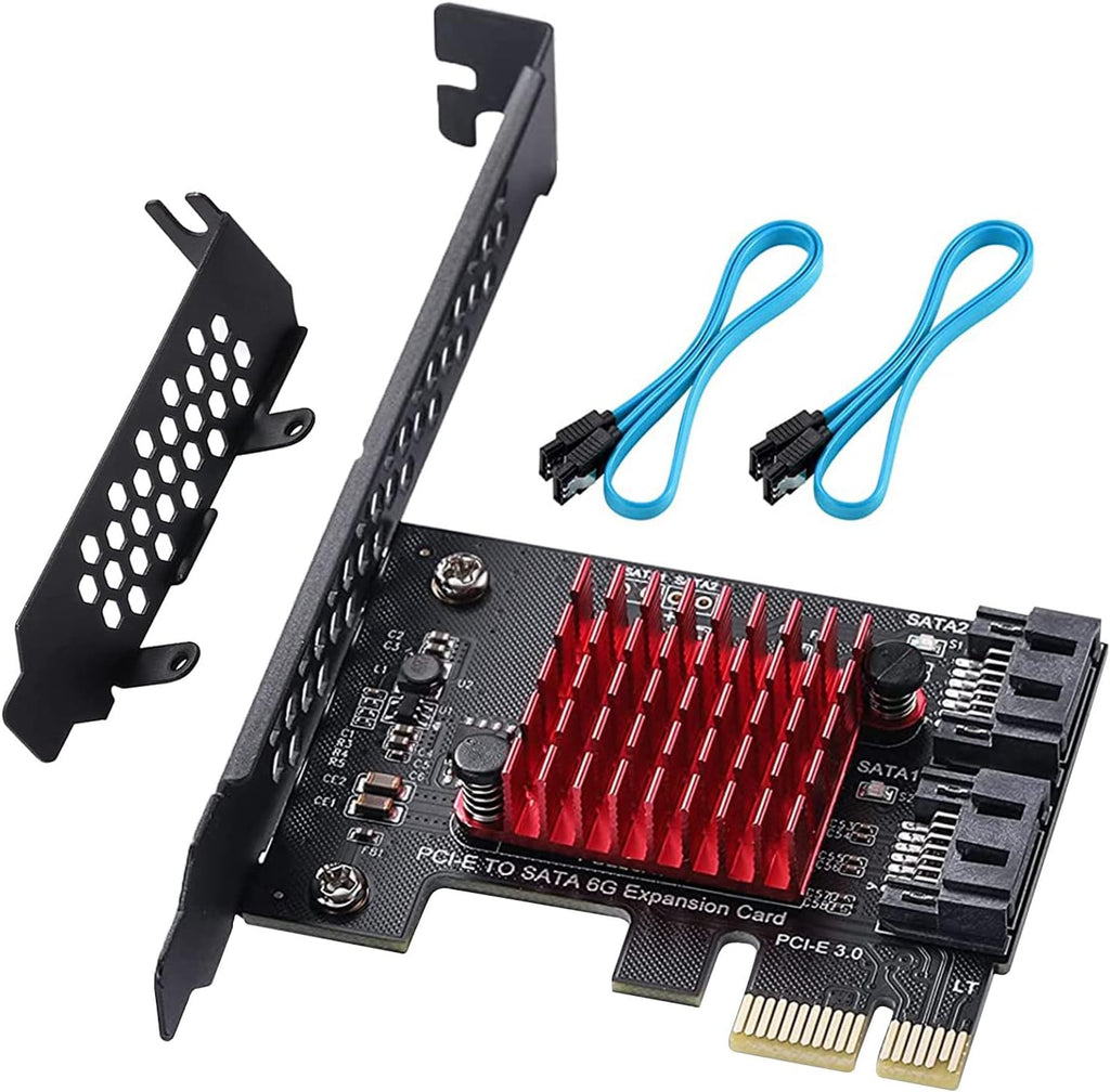 4X PCIE to SATA 3.0 6 Gbps Controller with 8 SATA Cables F133566