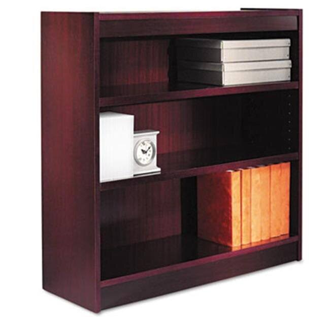 Mahogany Wood Veneer 3-Shelf Bookcase Z50361