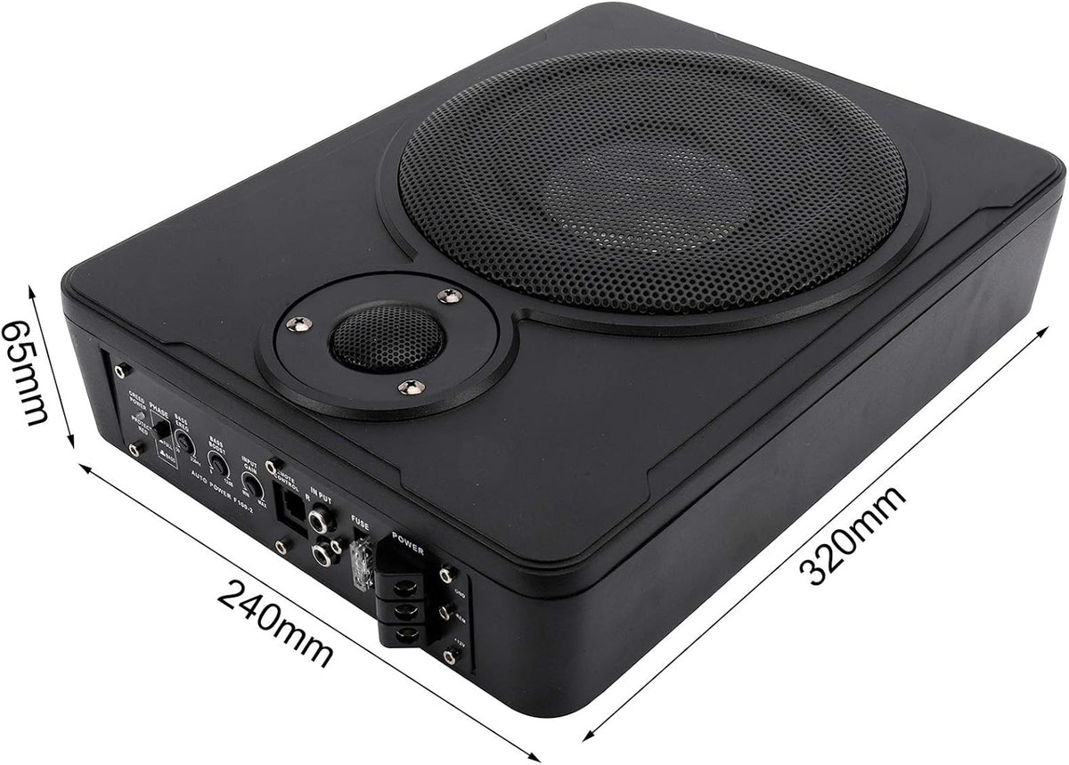 8" 600w Slim Under-Seat Powered Subwoofer Sub Bass Speaker Kit Pack of 2 F2774