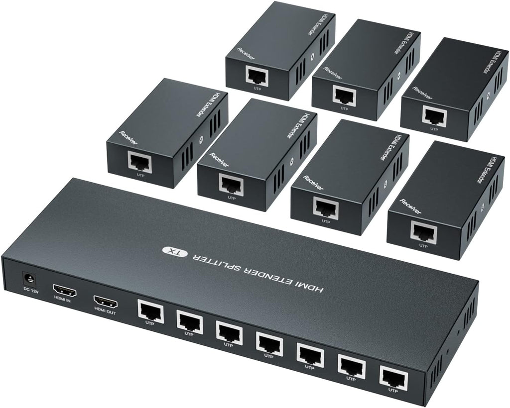HDMI Splitter Extender 1x4 1080P Over Cat5e/6 Loopout 1 in 4 Out Z3732