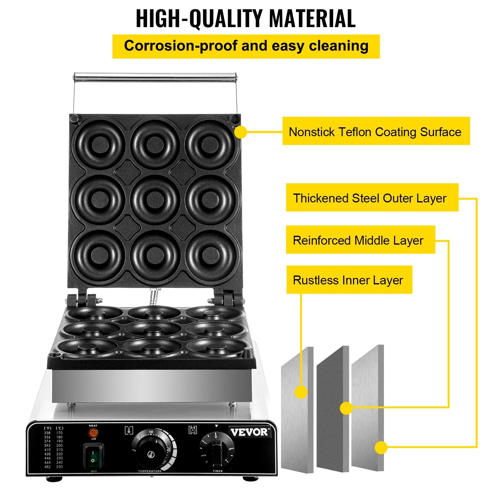 9pcs Electric Donut Maker Machine R135