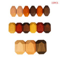 15 Pcs Wooden Colored Stone Stacking Game Building Block F460457