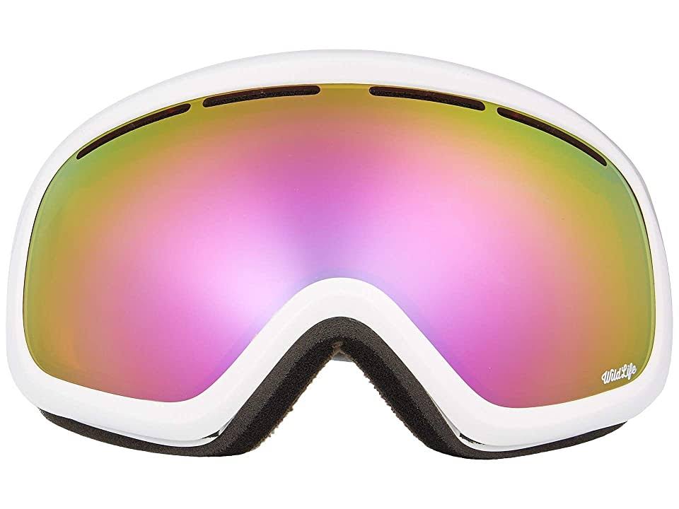 White Gloss Snow Goggles with Chrome Lenses N351