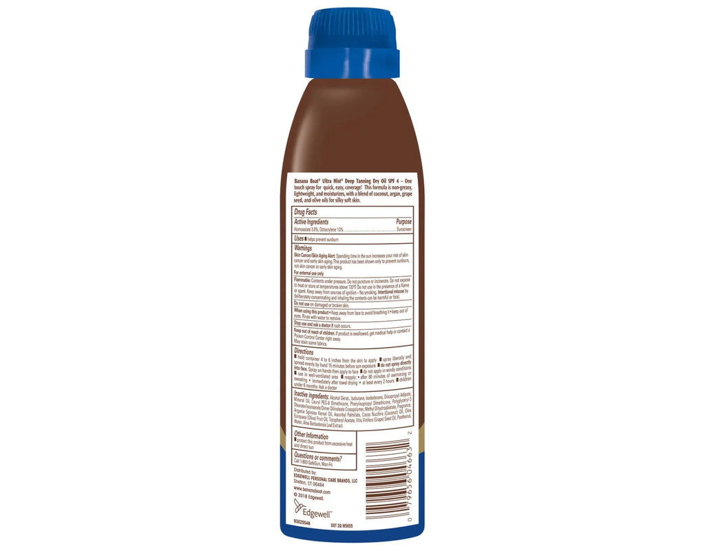 UltraMist Deep Tanning Dry Oil SPF 4 6oz Pack of 2 T4451