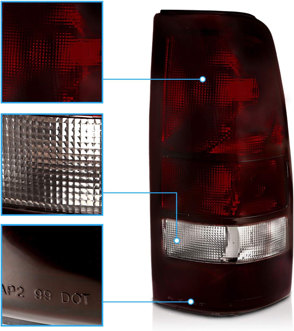 Dark Red Replacement Brake Tail Lights B5699
