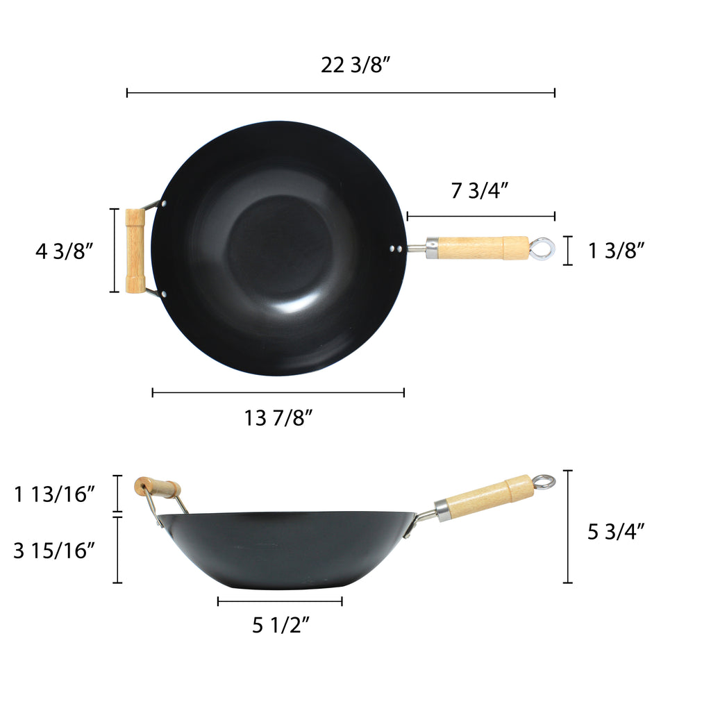 14" Wood Handle Pan K374