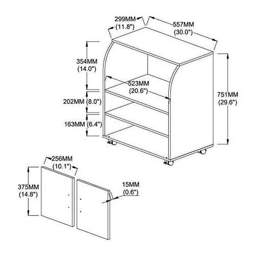 White Microwave Kitchen Cart A14486