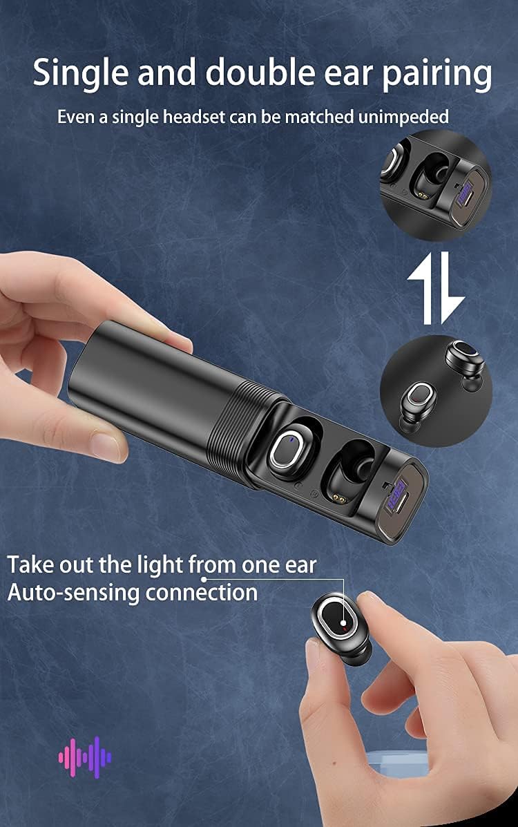 Wireless Bluetooth Earbuds with LED Display Charging Case, IPX5 Waterproof, Pack of 2 U726583
