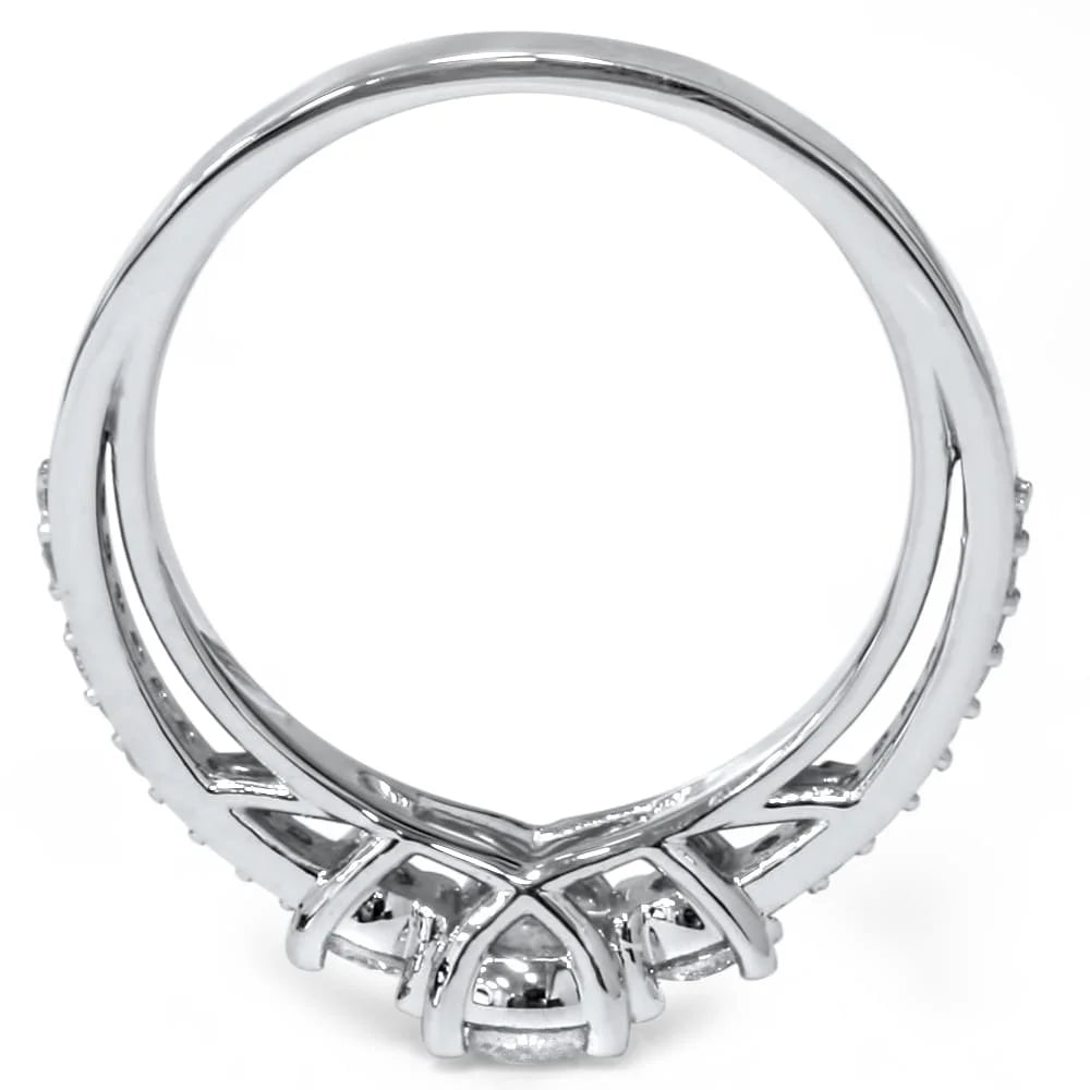 1 1/4ct 3-Stone Diamond Ring 14K White Gold M5515