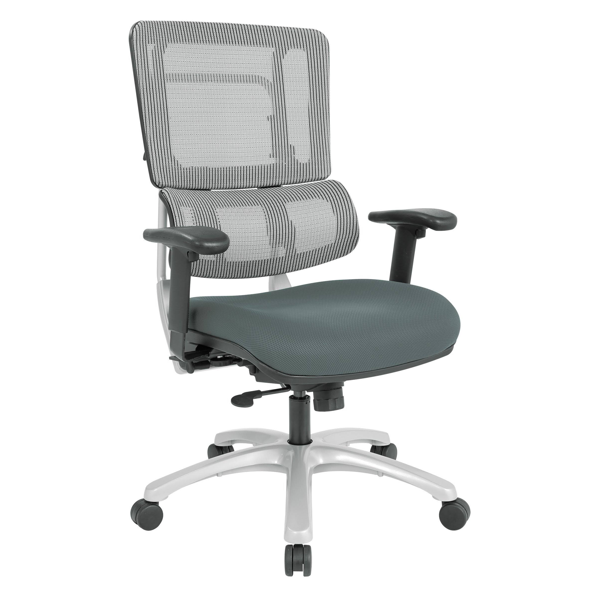 Grey Mesh Back Chair with Silver Base and Grey Seat G810738