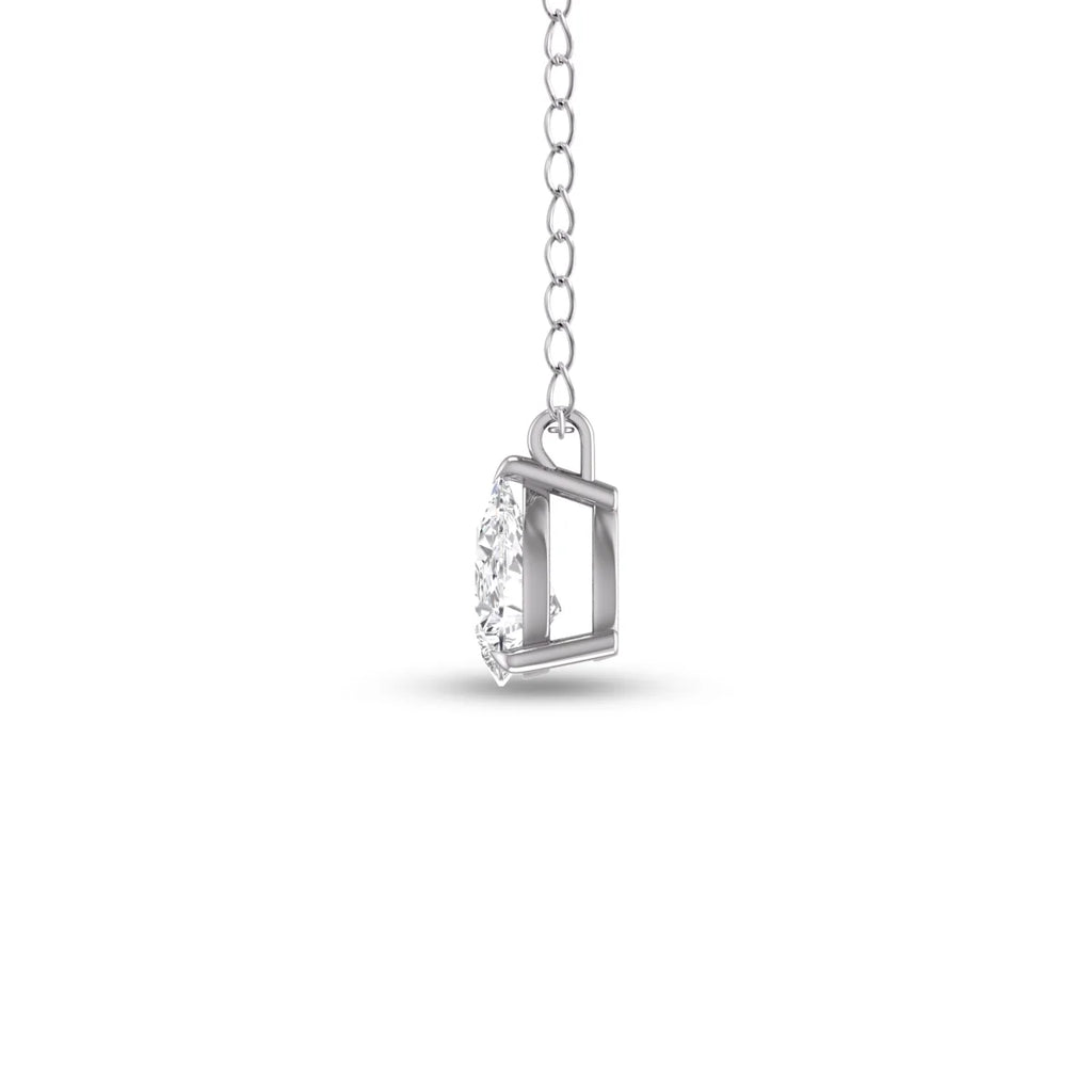 14K White Gold Pear Solitaire Diamond Pendant D86899
