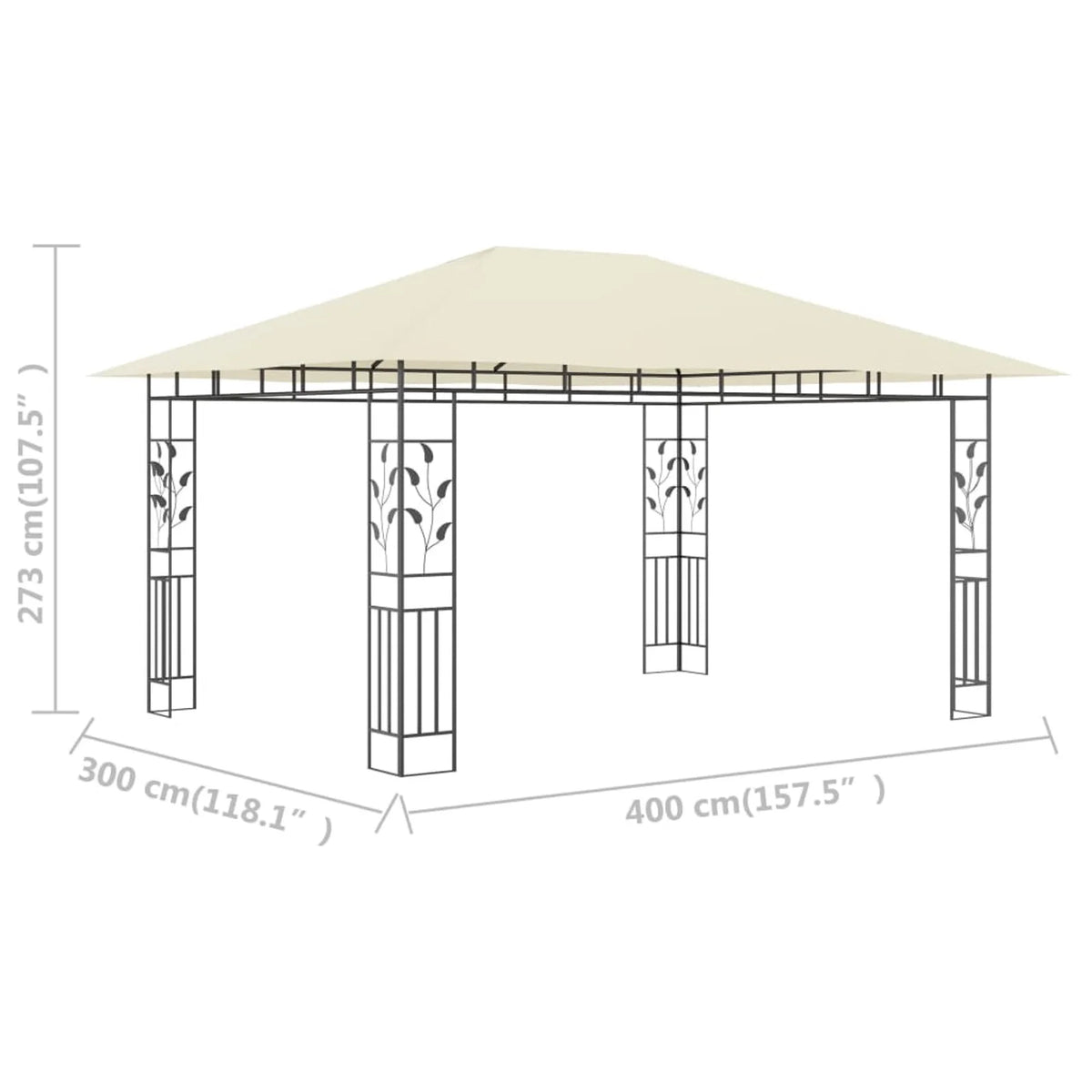 Gazebo with Mosquito Net 13.1'x9.8'x9' P8610