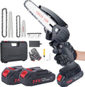 Mini Chainsaw 6-Inch Cordless with 2 Battery, Security Lock, Pack of 2 T430
