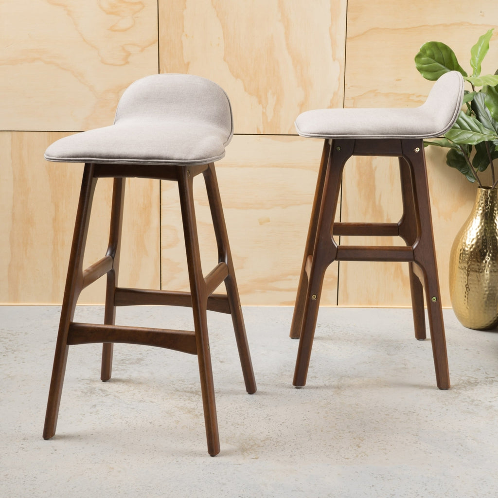 Mid-Century Modern Upholstered Barstools (Set of 2) P195877