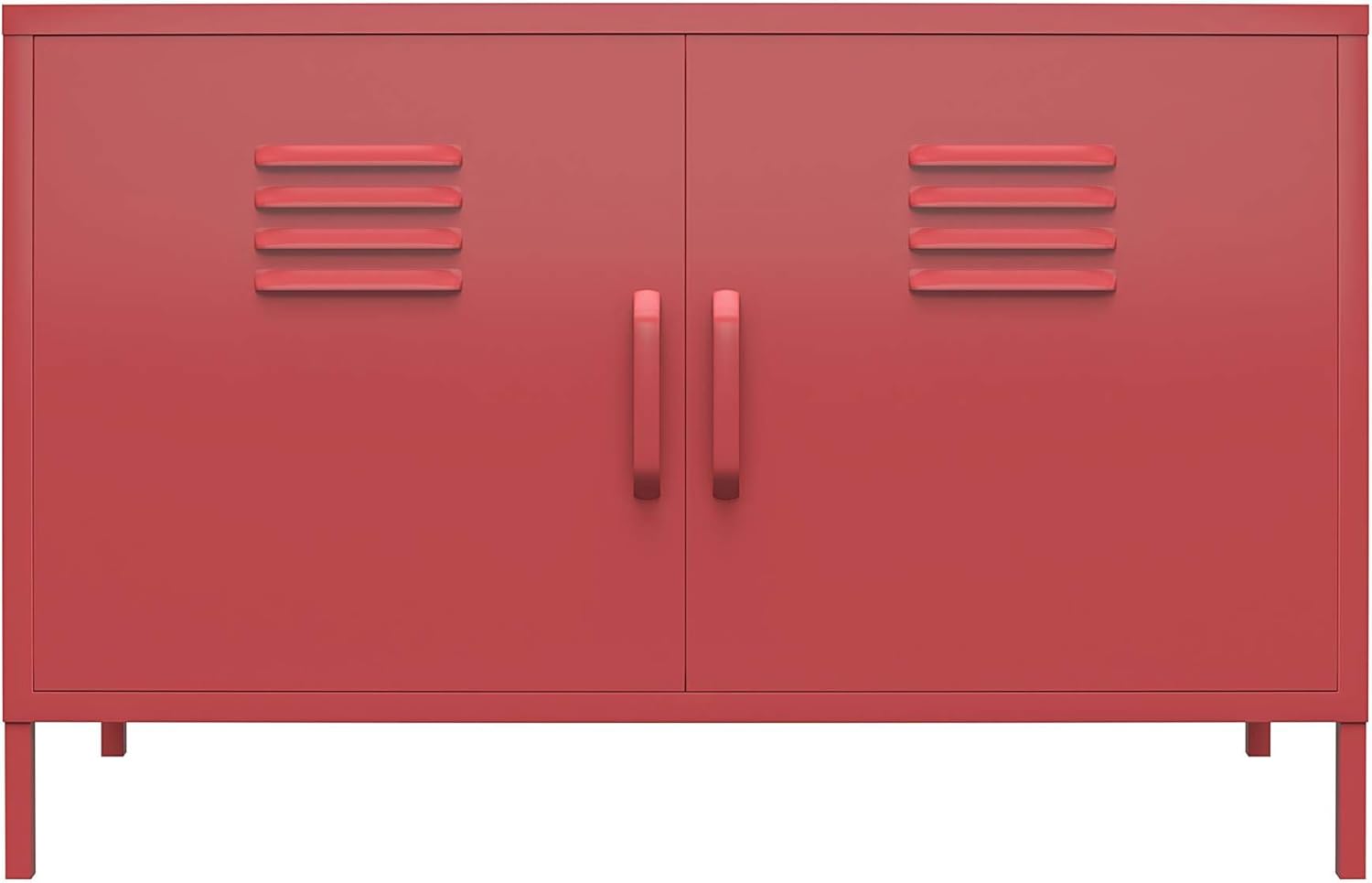 Black 2 Door Metal Locker Accent Cabinet D5365