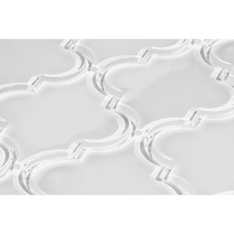 Glass Arabesque Tile Bright White Z474686