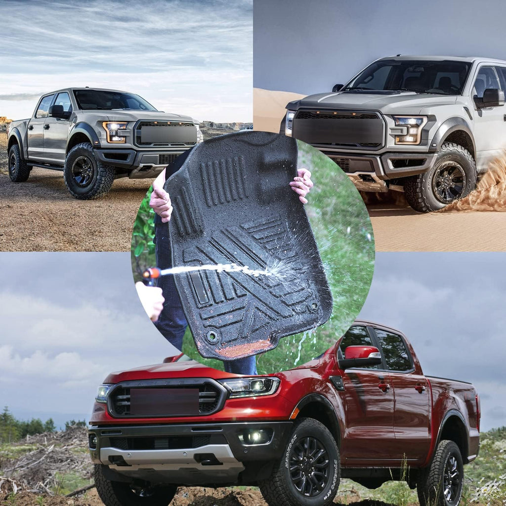 Black TPE Car Floor Mats Custom Full Set for Dodge Ram 1500 Crew Cab R3973