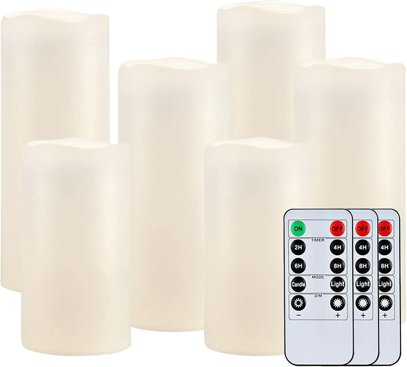 4 x Waterproof Flameless LED Pillar Candles, Set of 6 H893