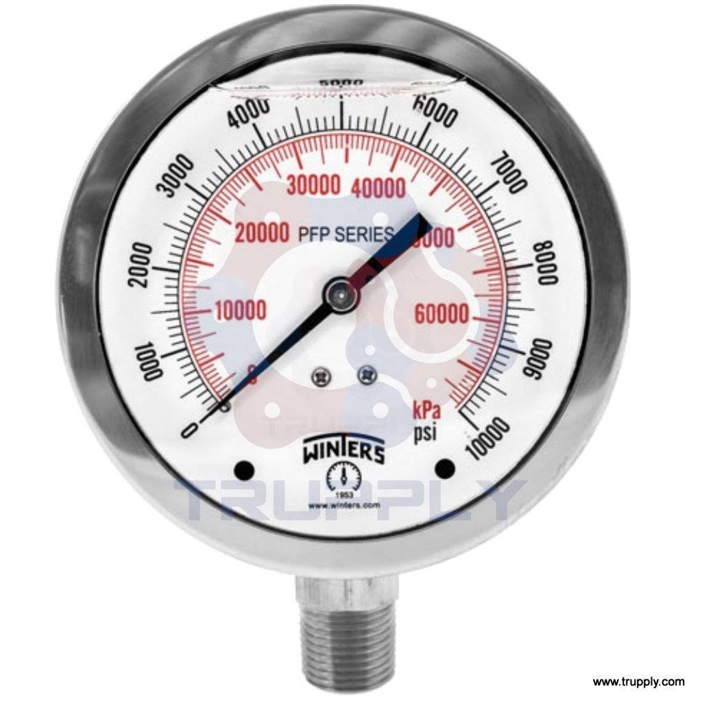 Stainless Steel 4 in Dial 1/4 BTM Gauge Q9701