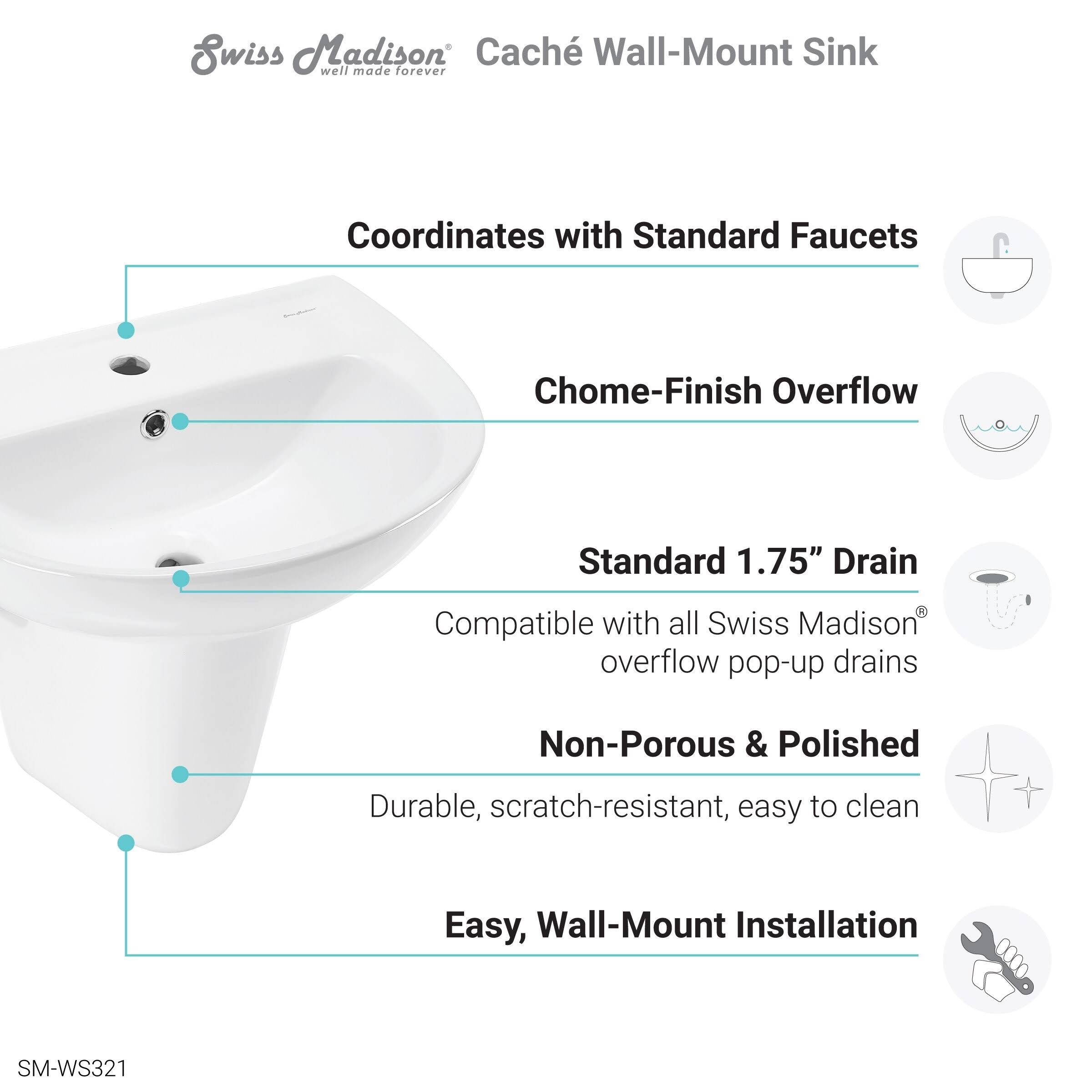 Glossy White Wall Mount Sink N5172