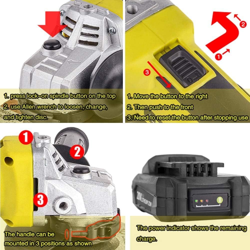 20V 4-1/2" Cordless Angle Grinder with 4.0Ah Battery and Charger, Pack of 2 L699
