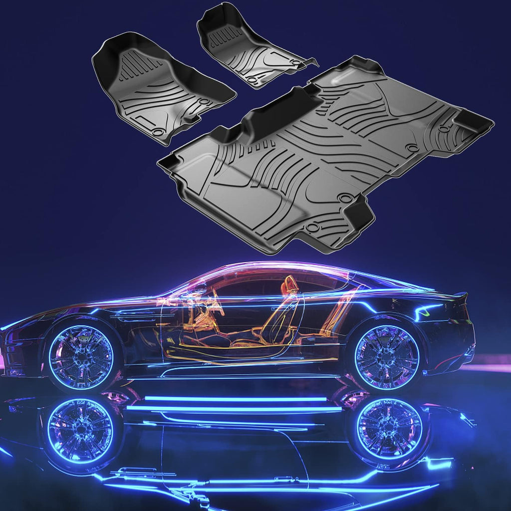 Black TPE Car Floor Mats Custom Full Set for Dodge Ram 1500 Crew Cab R3973
