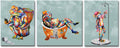 3 Panel Frog Canvas Wall Art Stretched Ready to Hang H-16 inch W-40 inch R394099