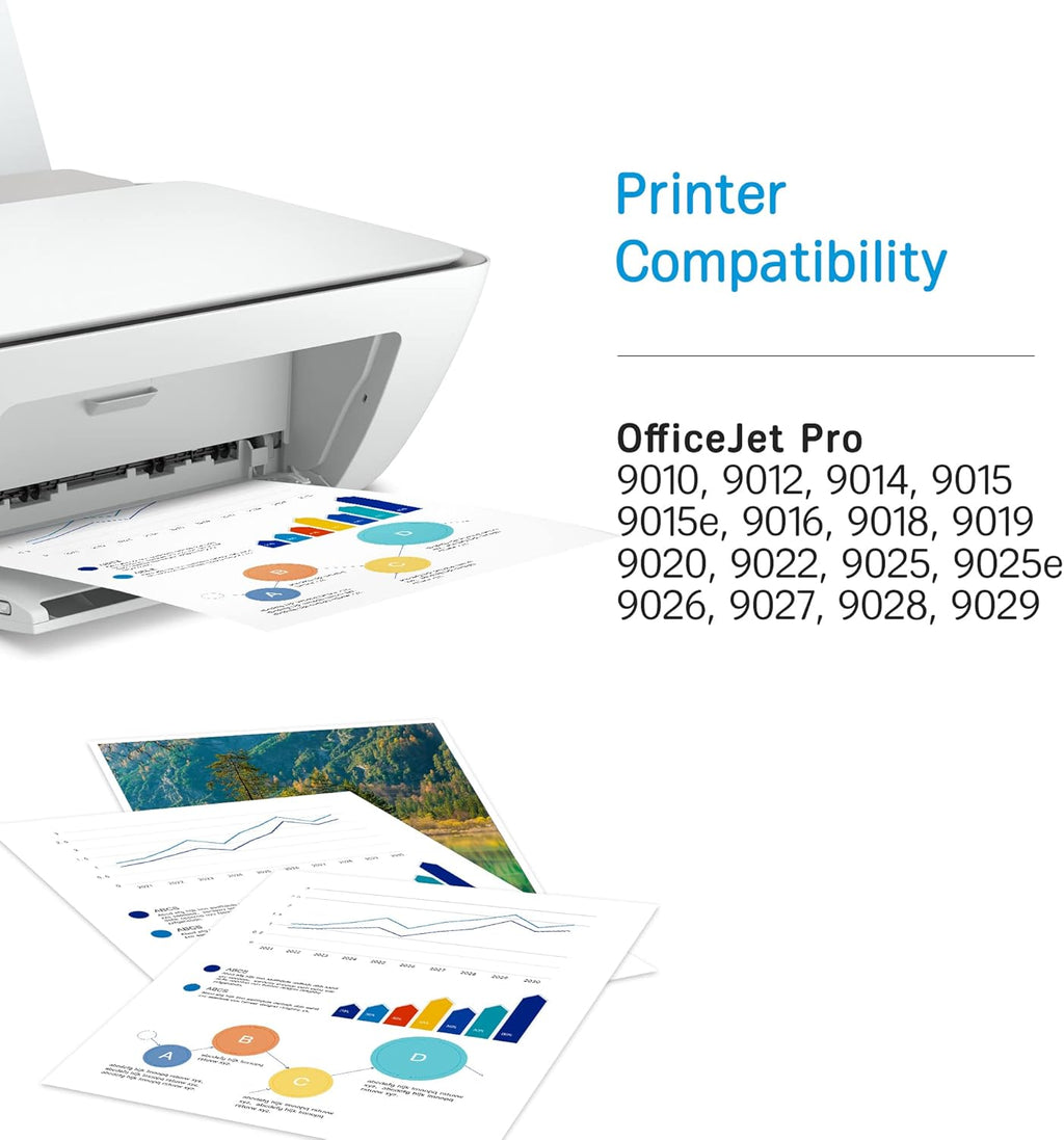 HP 962 962XL Black and C/M/Y Ink Cartridge 4-Pack Remanufactured for OfficeJet Pro 9010 Series A9243