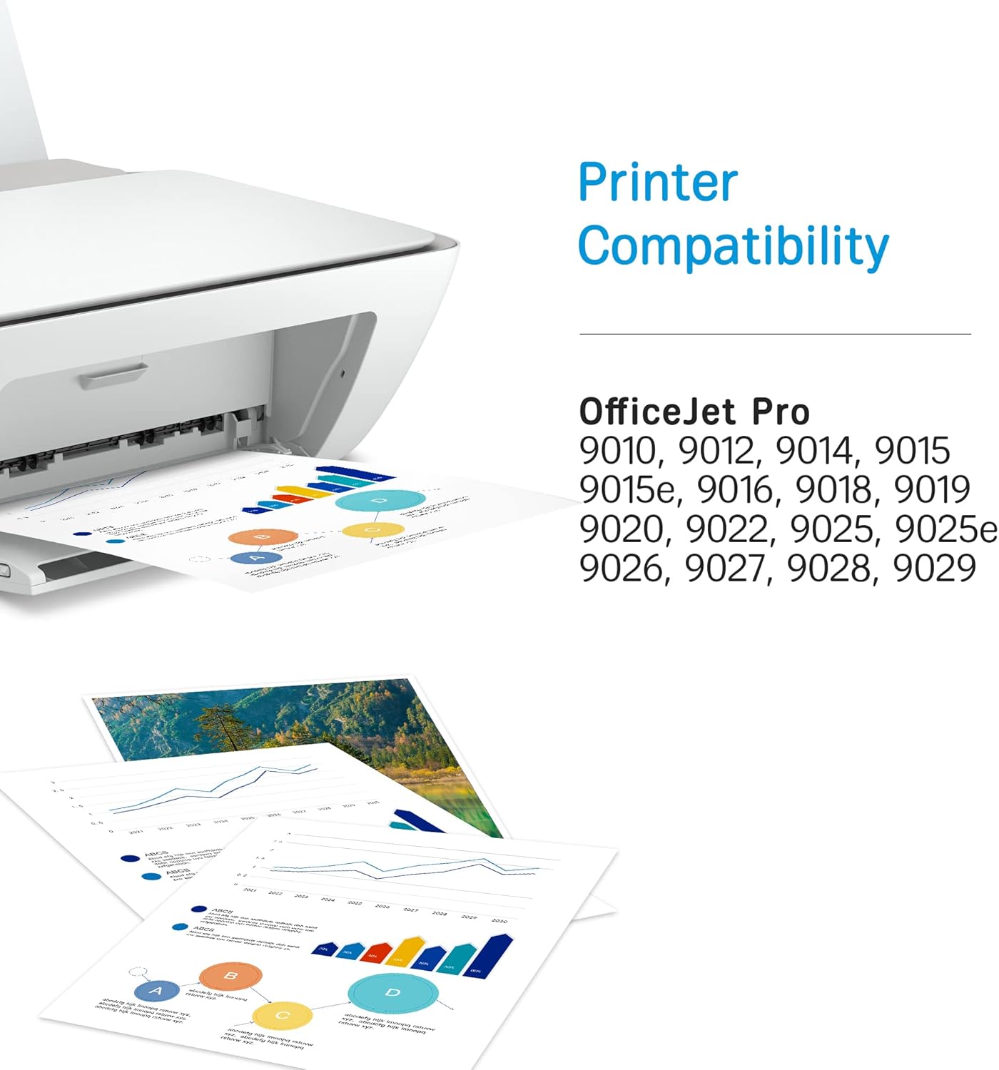 HP 962 962XL Black and C/M/Y Ink Cartridge 4-Pack Remanufactured for OfficeJet Pro 9010 Series A9243